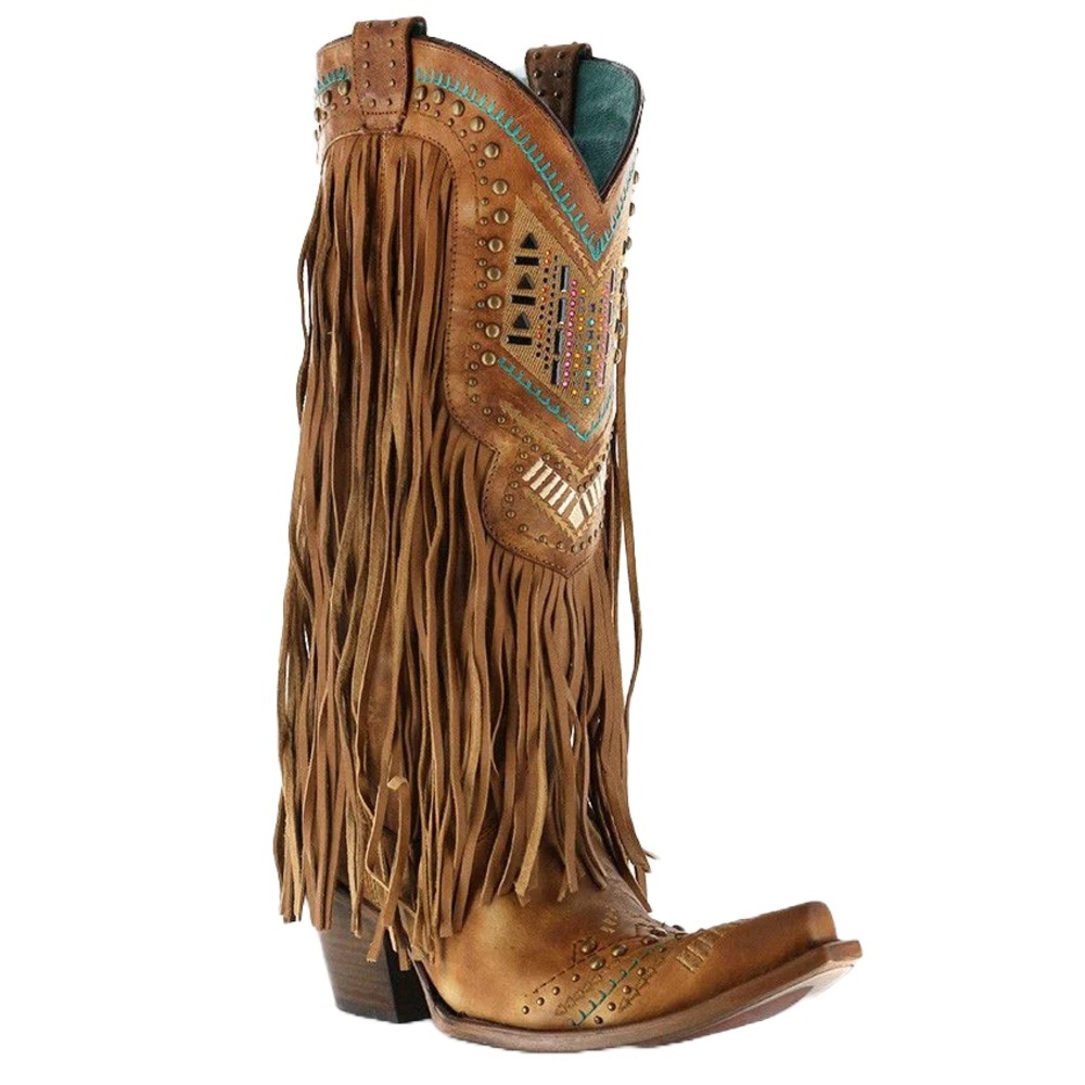 Corral Brown Fringe Western Boots